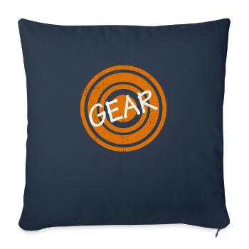 Gear White Word - Throw Pillow Cover 17.5” x 17.5” - navy - Front
