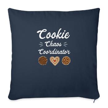 Cookie Chaos Coordinator - Throw Pillow Cover 17.5” x 17.5” - navy - Front