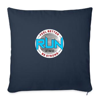 46 run - Throw Pillow Cover 17.5” x 17.5” - navy - Front