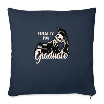 Funny Graduate, Graduation - Throw Pillow Cover 17.5” x 17.5” - navy - Front