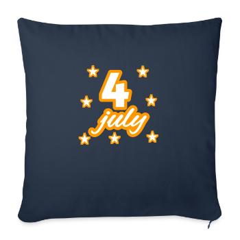 4 July - Throw Pillow Cover 17.5” x 17.5” - navy - Front
