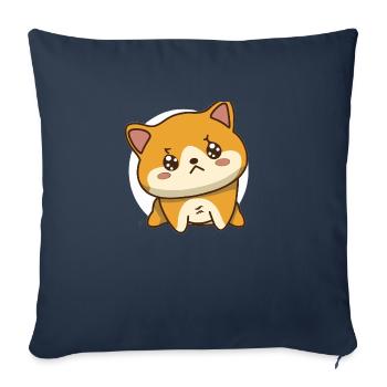 Dog - Throw Pillow Cover 17.5” x 17.5” - navy - Front