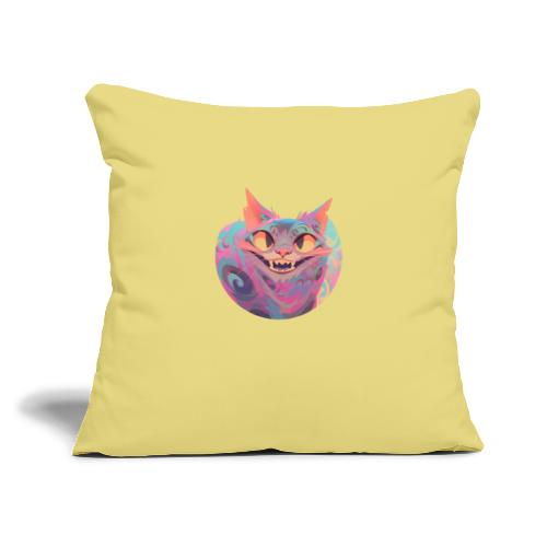 Handsome Grin Cat - Throw Pillow Cover 17.5” x 17.5”