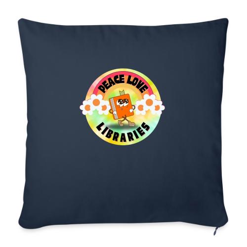 OLA Sticker - Peace Love Libraries - Throw Pillow Cover 17.5” x 17.5”
