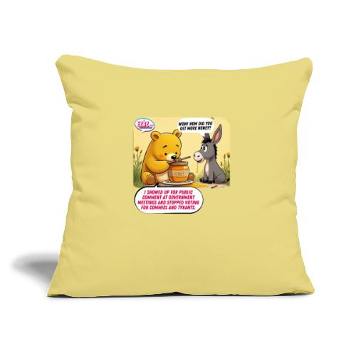Honey Bear - Fire Tyrants - Throw Pillow Cover 17.5” x 17.5”