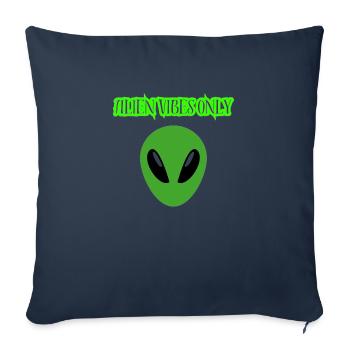 Aliens Vibes - Throw Pillow Cover 17.5” x 17.5” - navy - Front