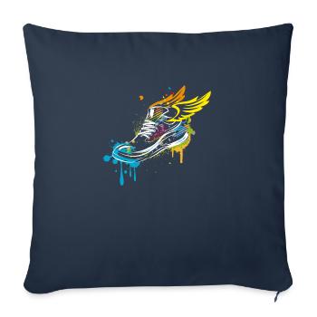 Sneaker graffiti with wings - Throw Pillow Cover 17.5” x 17.5” - navy - Front