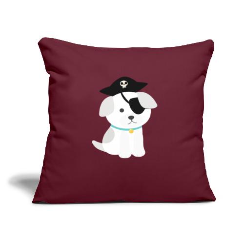 Dog with a pirate eye patch doing Vision Therapy! - Throw Pillow Cover 17.5” x 17.5”