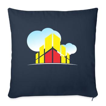 Building In The Clouds - Throw Pillow Cover 17.5” x 17.5” - navy - Front