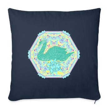 Carpe diem, latin saying - Throw Pillow Cover 17.5” x 17.5” - navy - Front