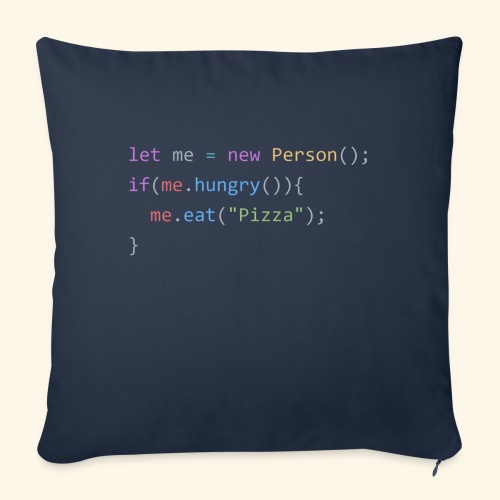 Pizza Code - Colored Version - Throw Pillow Cover 17.5” x 17.5”
