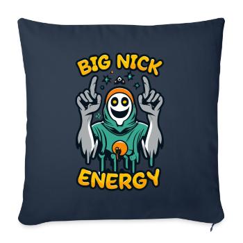 Retro Groovy Big Nick energ ,Big Nick Energy Funny - Throw Pillow Cover 17.5” x 17.5” - navy - Front