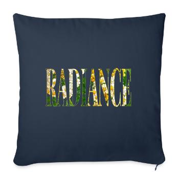 Radiant Yarrow - Throw Pillow Cover 17.5” x 17.5” - navy - Front