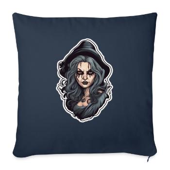 Witch Horror Halloween - Throw Pillow Cover 17.5” x 17.5” - navy - Front