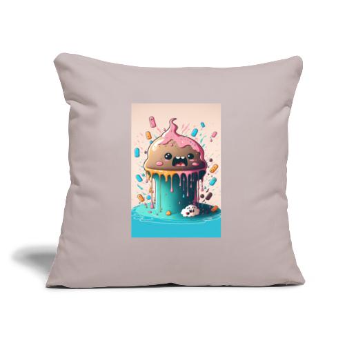 Cake Caricature - January 1st Dessert Psychedelics - Throw Pillow Cover 17.5” x 17.5”