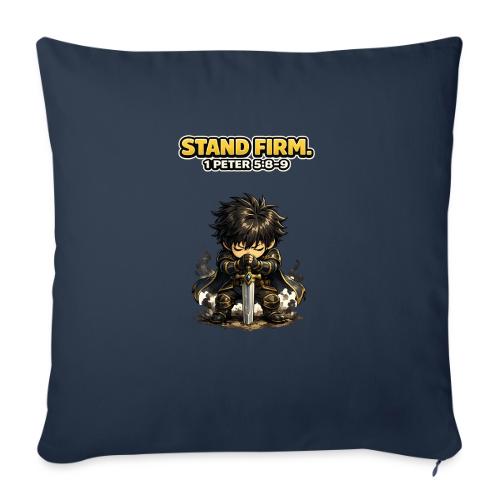 Stand Firm Chibi Warrior | 1 Peter 5:8-9 - Throw Pillow Cover 17.5” x 17.5”