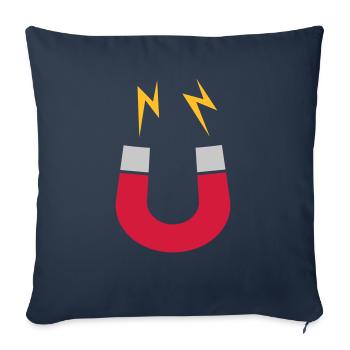 Magnet logo lightning funny - Throw Pillow Cover 17.5” x 17.5” - navy - Front