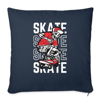 Skate - Throw Pillow Cover 17.5” x 17.5” - navy - Front