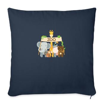 Zoo Design - Throw Pillow Cover 17.5” x 17.5” - navy - Front