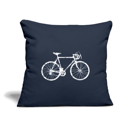 Racer Bike (Vintage White) Bicycle - Throw Pillow Cover 17.5” x 17.5”