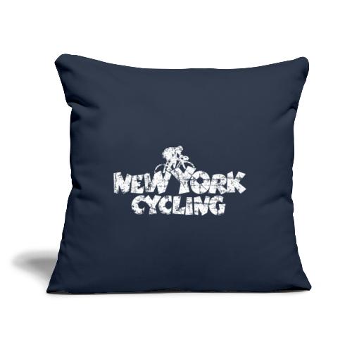 New York Cycling Vintage White - Throw Pillow Cover 17.5” x 17.5”