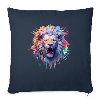 King of the Jungle - Throw Pillow Cover 17.5” x 17.5” - navy - Front