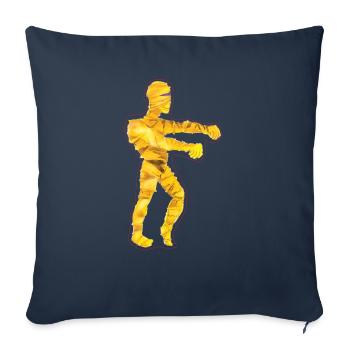 Egyptian Halloween Mummy In Gouache Style - Throw Pillow Cover 17.5” x 17.5” - navy - Front
