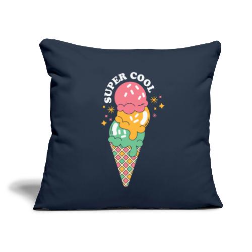 Super Cool Ice Cream Cone Treat - Throw Pillow Cover 17.5” x 17.5”