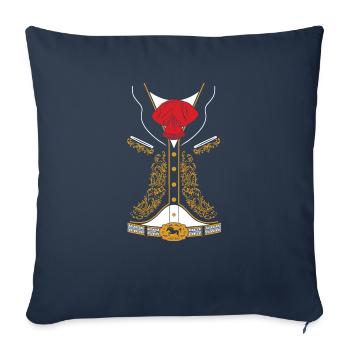 Mexican Mariachi Charro Suit - Throw Pillow Cover 17.5” x 17.5” - navy - Front