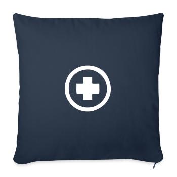 Red Cross Symbol - Throw Pillow Cover 17.5” x 17.5” - navy - Front
