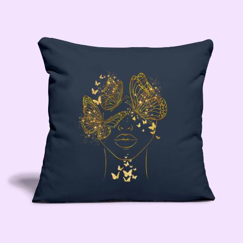 Queen Of Butterflies - Goddess Design - Throw Pillow Cover 17.5” x 17.5”