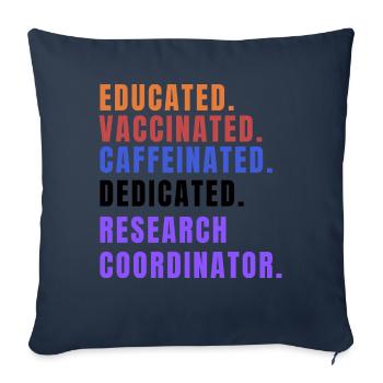 Research coordinator - Throw Pillow Cover 17.5” x 17.5” - navy - Front