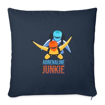 Adrenaline Addict Parachute Jumpers - Throw Pillow Cover 17.5” x 17.5” - navy - Front