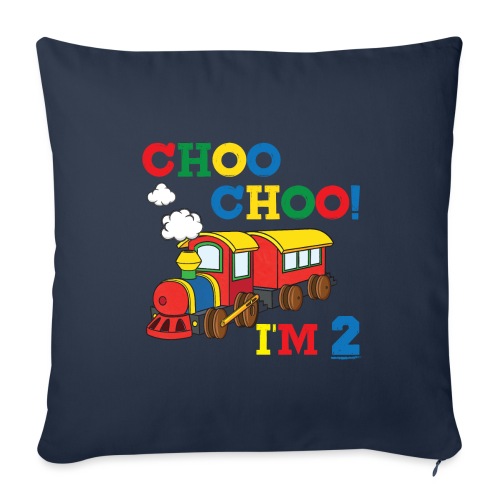 Children Choo Choo I'm 2 Train - Throw Pillow Cover 17.5” x 17.5”
