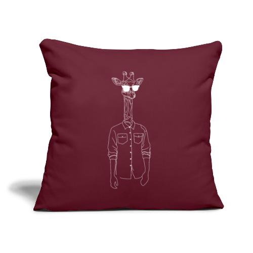 Hipster Giraffe White - Throw Pillow Cover 17.5” x 17.5”