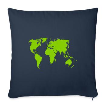 Earth - Throw Pillow Cover 17.5” x 17.5” - navy - Front