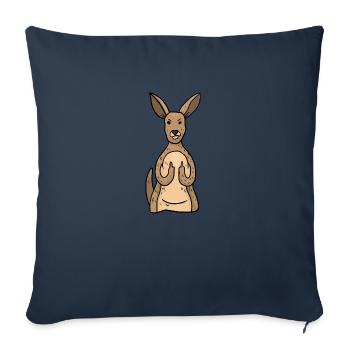 Grumpy Kangaroo Holding Middle finger funny gift - Throw Pillow Cover 17.5” x 17.5” - navy - Front
