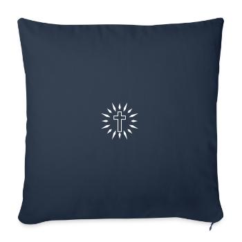 Shiny Latin Cross - Throw Pillow Cover 17.5” x 17.5” - navy - Front