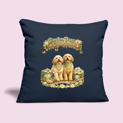 Garden Days & Goldendoodles Cozy Dog Lovers Design - Throw Pillow Cover 17.5” x 17.5”
