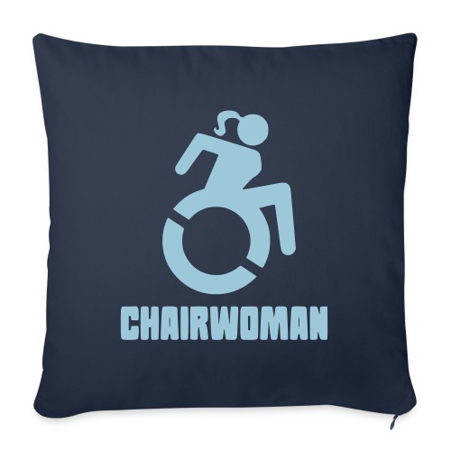 Chairwoman, woman in wheelchair girl in wheelchair - Throw Pillow Cover 17.5” x 17.5”