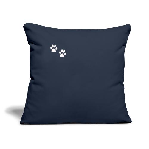 Paws White 01 - Throw Pillow Cover 17.5” x 17.5”