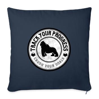 Crush Your Goals design. - Throw Pillow Cover 17.5” x 17.5” - navy - Front