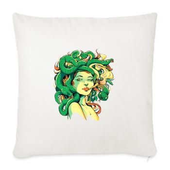 Stoner Medusa - Throw Pillow Cover 17.5” x 17.5” - natural white - Front