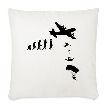 Parachute, Skydive, Freefly, Skydiving Head Down - Throw Pillow Cover 17.5” x 17.5” - natural white - Front