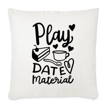 Toddler Playdate - Throw Pillow Cover 17.5” x 17.5” - natural white - Front