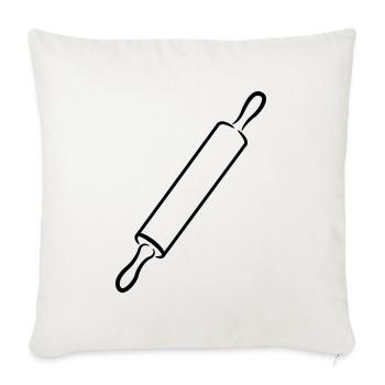 Rolling Pin Sketch - Throw Pillow Cover 17.5” x 17.5” - natural white - Front