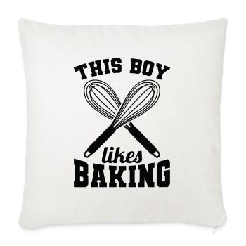 Little Baker - Throw Pillow Cover 17.5” x 17.5” - natural white - Front