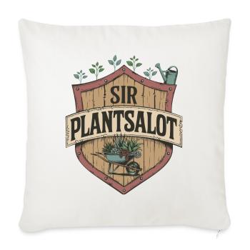 Vintage "SIR PLANTSALOT" Rustic Men Gardeners - Throw Pillow Cover 17.5” x 17.5” - natural white - Front