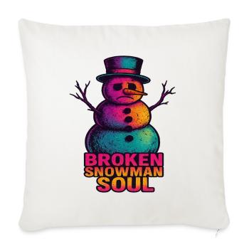 Emo Snowman - Throw Pillow Cover 17.5” x 17.5” - natural white - Front
