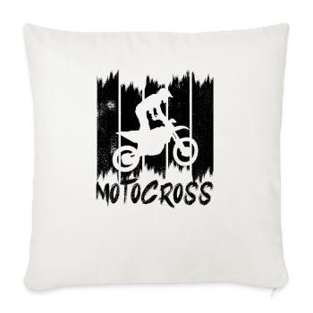 Motocross - Throw Pillow Cover 17.5” x 17.5” - natural white - Front